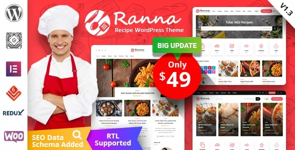 Ranna v1.4.1 - Food & Recipe WordPress Theme + RTL