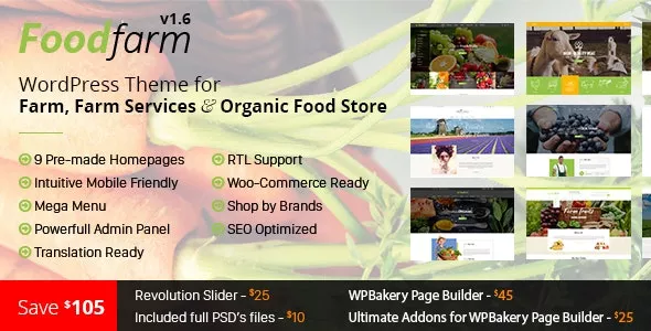 FoodFarm v1.9.0 - WordPress Theme for Farm, Farm Services and Organic Food Store