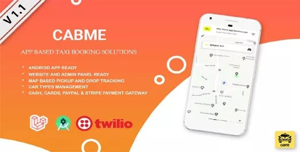Cabme v1.1 - Enterprise Level Complete Taxi App Android + Web
