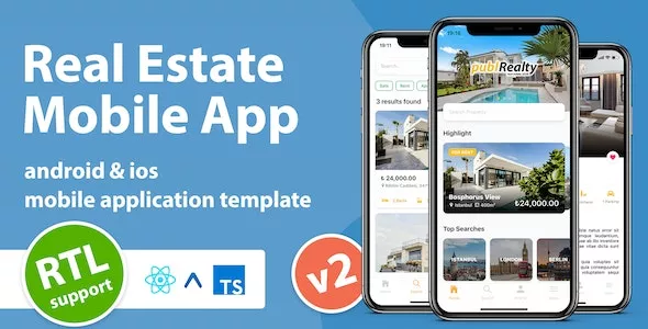 Real Estate Mobile App Template with React Native v6.0