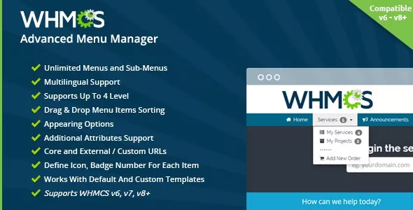 WHMCS Advanced Menu Manager v1.72.0