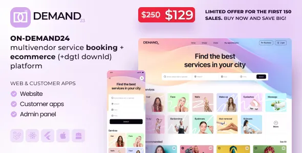 On-Demand24 - Multivendor Service Booking + eCommerce