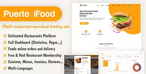 iFood v1.1 - Multi Restaurant Merchant Hosting Site SaaS