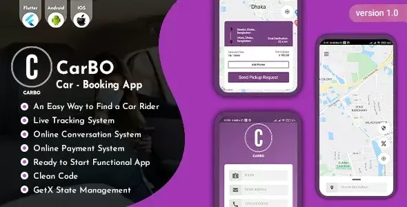 CarBo - Online Car Booking Flutter App UI Kit