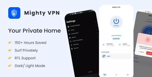 MightyVPN v8.0 - Flutter App for Secure VPN and Fast Servers VPN