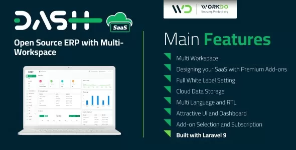 WorkDo Dash SaaS v4.0 - Open Source ERP with Multi-Workspace