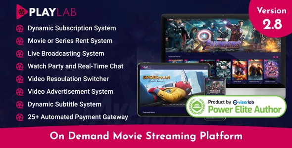 PlayLab v2.8 - On Demand Movie Streaming Platform