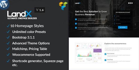 LandX v2.0.0 - Multipurpose WordPress Theme, Software Application Landing Pages Builder for Marketing Agency