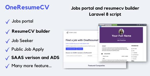 OneResumeCV v1.3.7 - Jobs Board And Resume Builder