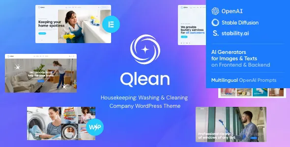 The Qlean v1.2.6 - Housekeeping: Washing & Cleaning Company WordPress Theme