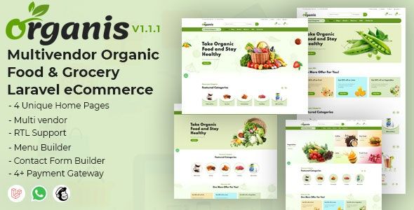 Organis v1.1.1 - Multivendor Organic Food & Grocery Laravel eCommerce