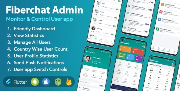 Fiberchat ADMIN App v1.0.16 - Control & Monitor Fiberchat User Whatsapp Clone App