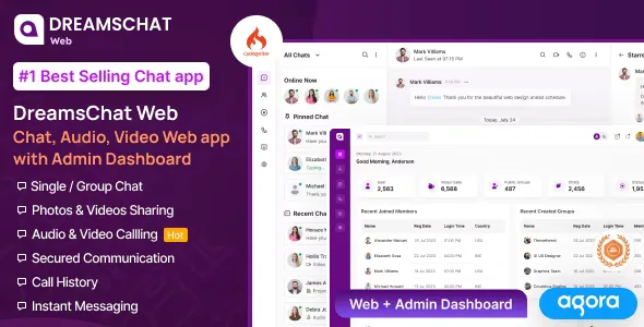 DreamsChat Web - Chat, Audio, Video Web APP with Admin Dashboard (March 2024)