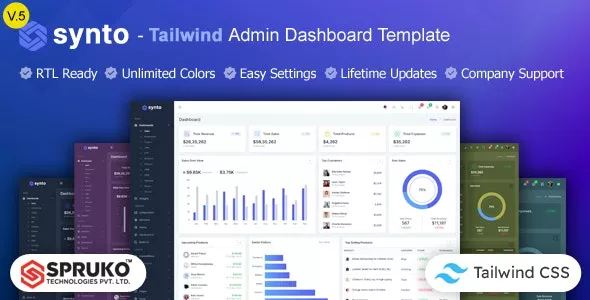 Synto v5.0 - Tailwind HTML Admin Dashboard Template