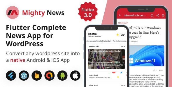 MightyNews v3.2.0 - Flutter News App with Wordpress Backend