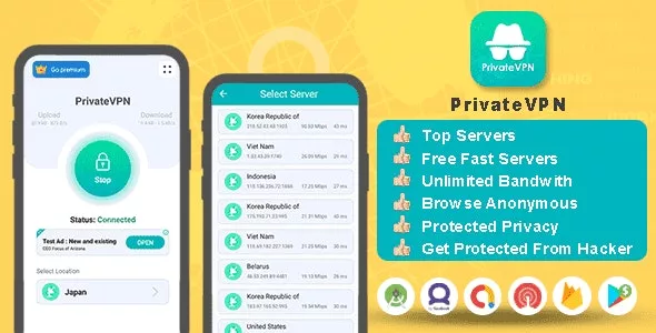Private VPN App - Free VPN Server - Paid VPN Servers - Admob Facebook Ads - Fast VPN & Secure VPN