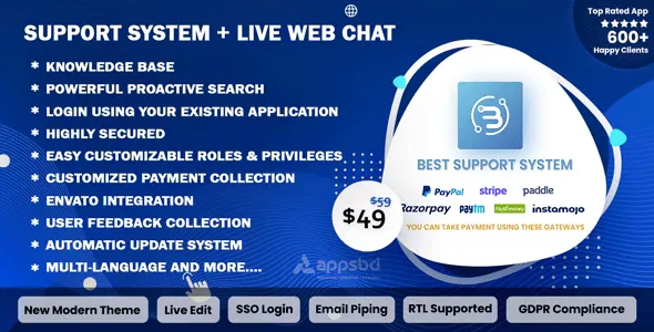 Support System - Live Web Chat & Client Desk & Ticket Help Desk v4.1.4