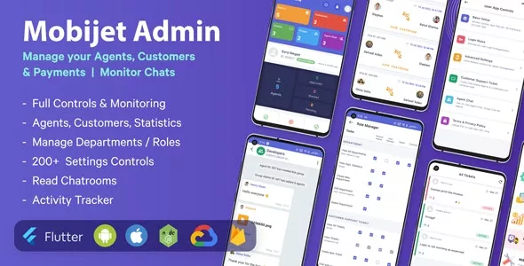 Mobijet Admin v1.0.15 - Manage & Monitor Agents, Customer & Payments | Android & iOS Flutter App