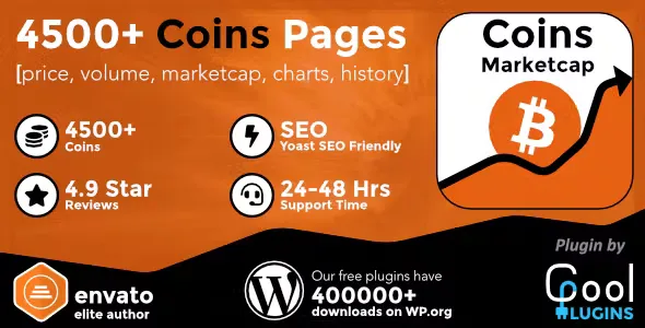Coins MarketCap v5.3 - WordPress Cryptocurrency Plugin