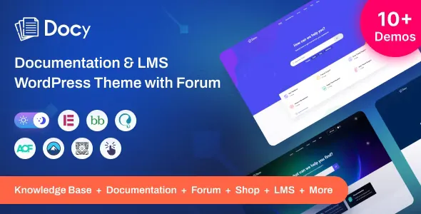 Docy v3.4.0 - Premium Documentation, Knowledge base & LMS WordPress Theme with Forum