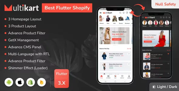 Multikart v2.0 - Best Shopify Flutter E-commerce Full App