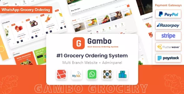 Gambo v6.0 - Online Grocery Ordering System + Whatsapp Order