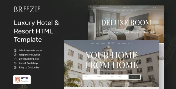 Breezie - Classy Hotel & Resort HTML Template