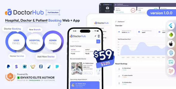 DoctorHub - Hospital, Doctor & Patient Booking Full Solution