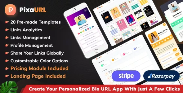 PixaURL - Run Your Own SaaS Platform for Building Bio URL, Mini Sites, Digital Cards