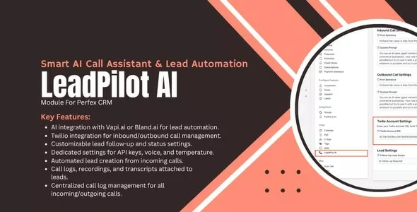 LeadPilot - Smart AI Call Assistant & Lead Automation Module for Perfex CRM