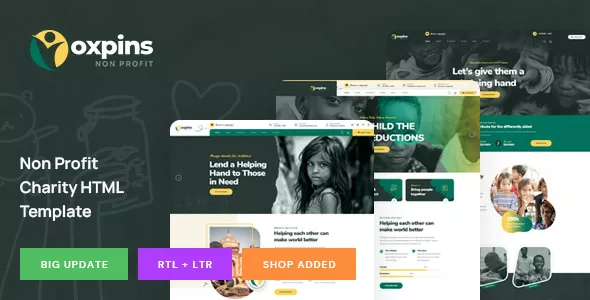 Oxpins - Non Profit Charity WordPress Theme