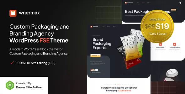 Wrapmax - Custom Packaging and Branding Agency FSE WordPress Theme