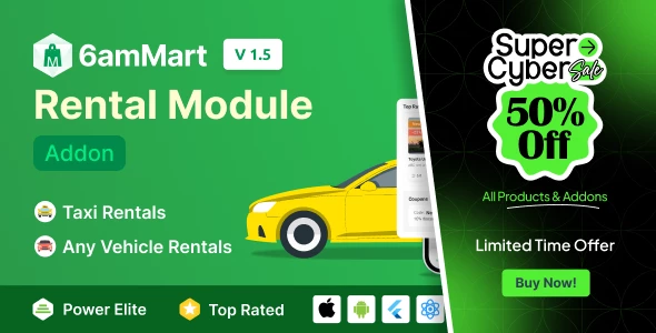 6amMart Car Rental Module Addon