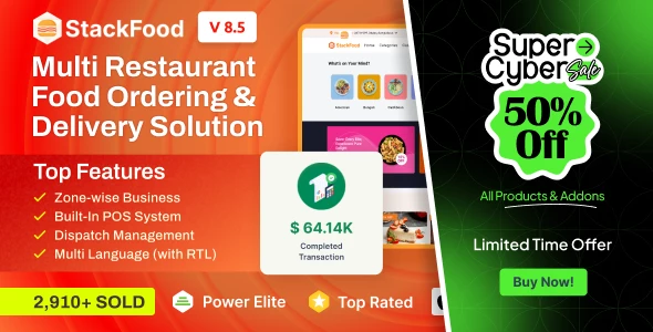 StackFood Multi Restaurant - Food Ordering Delivery Man App