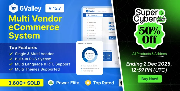 6Valley Multi-Vendor eCommerce CMS - Complete eCommerce Mobile App, Website, Seller and Admin Panel