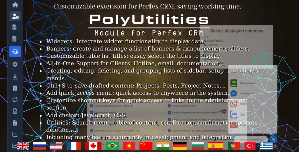 PolyUtilities for Perfex CRM - Quick Access Menu, Custom JS, CSS