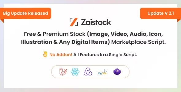 Zaistock v2.1 - Free & Premium Stock Photo, Video, Audio, Icon Illustration Script