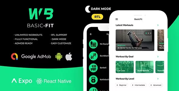 FitBasic v3.0.0 - Complete React Native Fitness App + Multi-Language + RTL Support