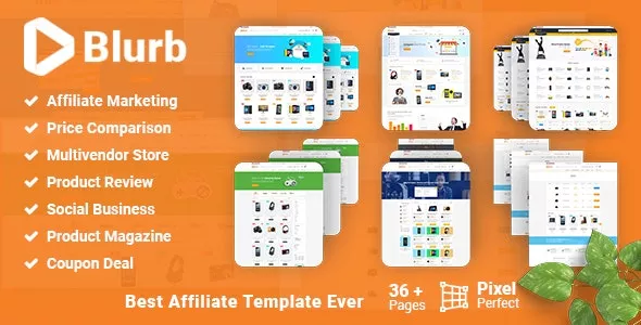 Blurb - Price Comparison with Review base Multivendor Coupon Store Affiliate Marketing HTML Template