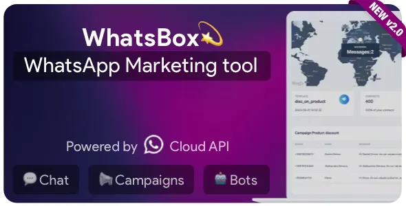WhatsBox v1.5.0 - The WhatsApp Marketing - Bulk Sender, Chat, Bots, SaaS