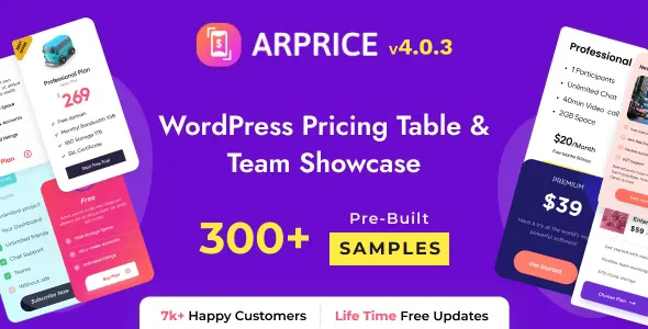 ARPrice v4.0.3 - WordPress Pricing Table Plugin