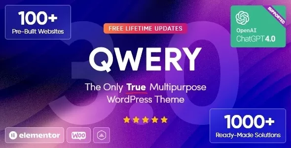 Qwery v3.0.0 - Multi-Purpose Business WordPress & WooCommerce Theme + ChatGPT