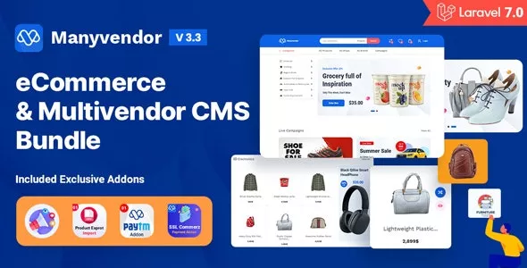 Manyvendor v3.3 - eCommerce & Multi-vendor CMS Bundle