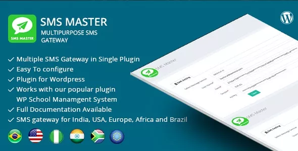 SMSmaster v6.0 - Multipurpose SMS Gateway for Wordpress