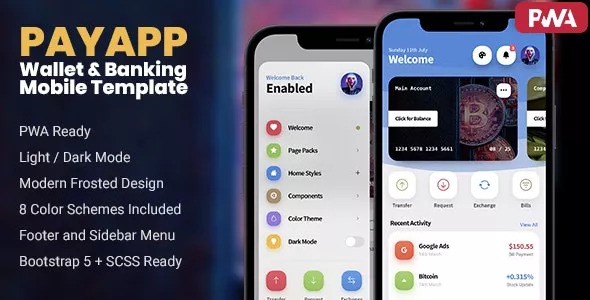 PayApp v1.3 - Wallet & Banking PWA Mobile Template