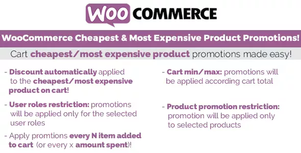 WooCommerce Cheapest & Most Expensive Product Promotions v3.7