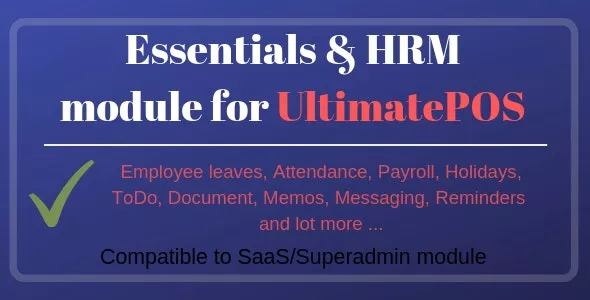 Essentials & HRM (Human Resource Management) v3.4 - Module for UltimatePOS