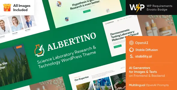 Albertino v2.14 - Science Laboratory Research & Technology WordPress Theme