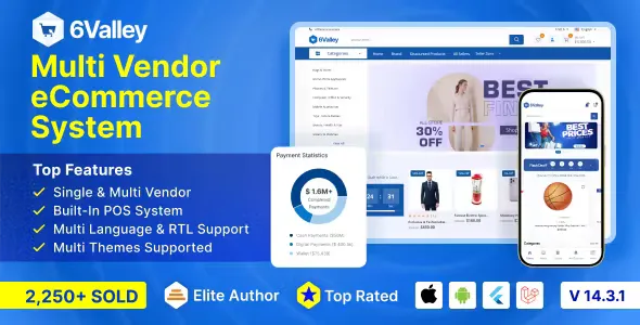 6valley Multi-Vendor E-commerce v14.3.1 - Complete eCommerce Mobile App, Web and Admin Panel