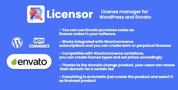 Licensor v1.0.1 - License Manager for WooCommerce and Envato